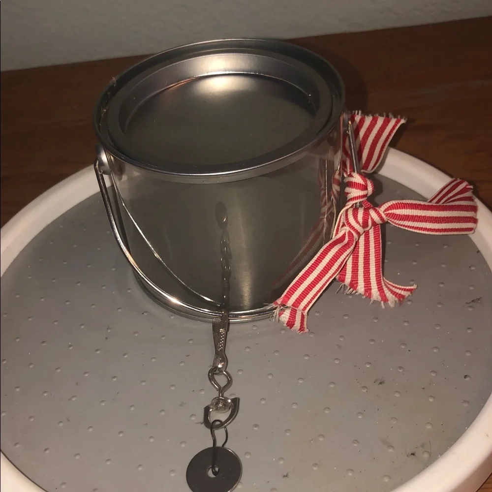 ADORABLE MINI CLEAR PLASTIC DECORATIVE PAINT CAN